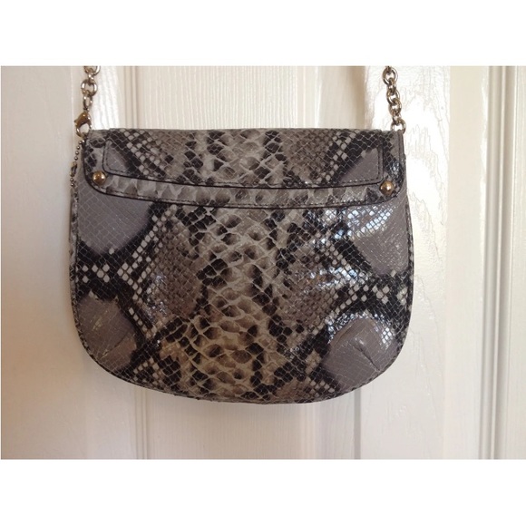 NWT Coach 'Kristin' Python Embossed Crossbody in Shades of Gray/Black! - Picture 4 of 6